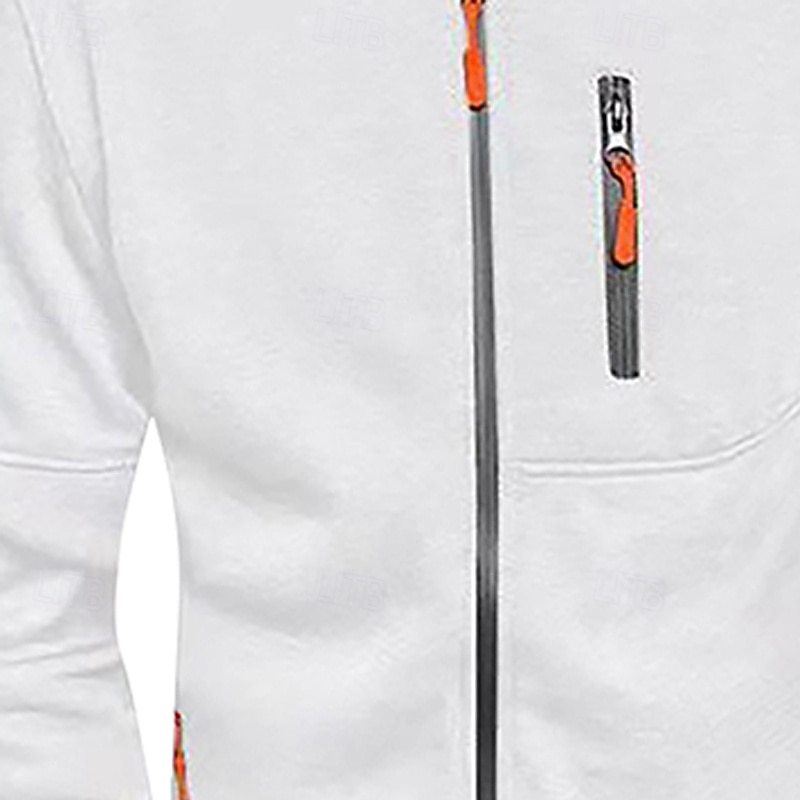 Homme Sweat à capuche Sweat à capuche zippé intégral Veste de survêtement Noir Blanche Vin Vert Véronèse bleu marine À capuche Uni Zip Up Patchwork Poche Avant Sport & Loisir Occasionnel Quotidien de 2025 ? $26.99 –P12