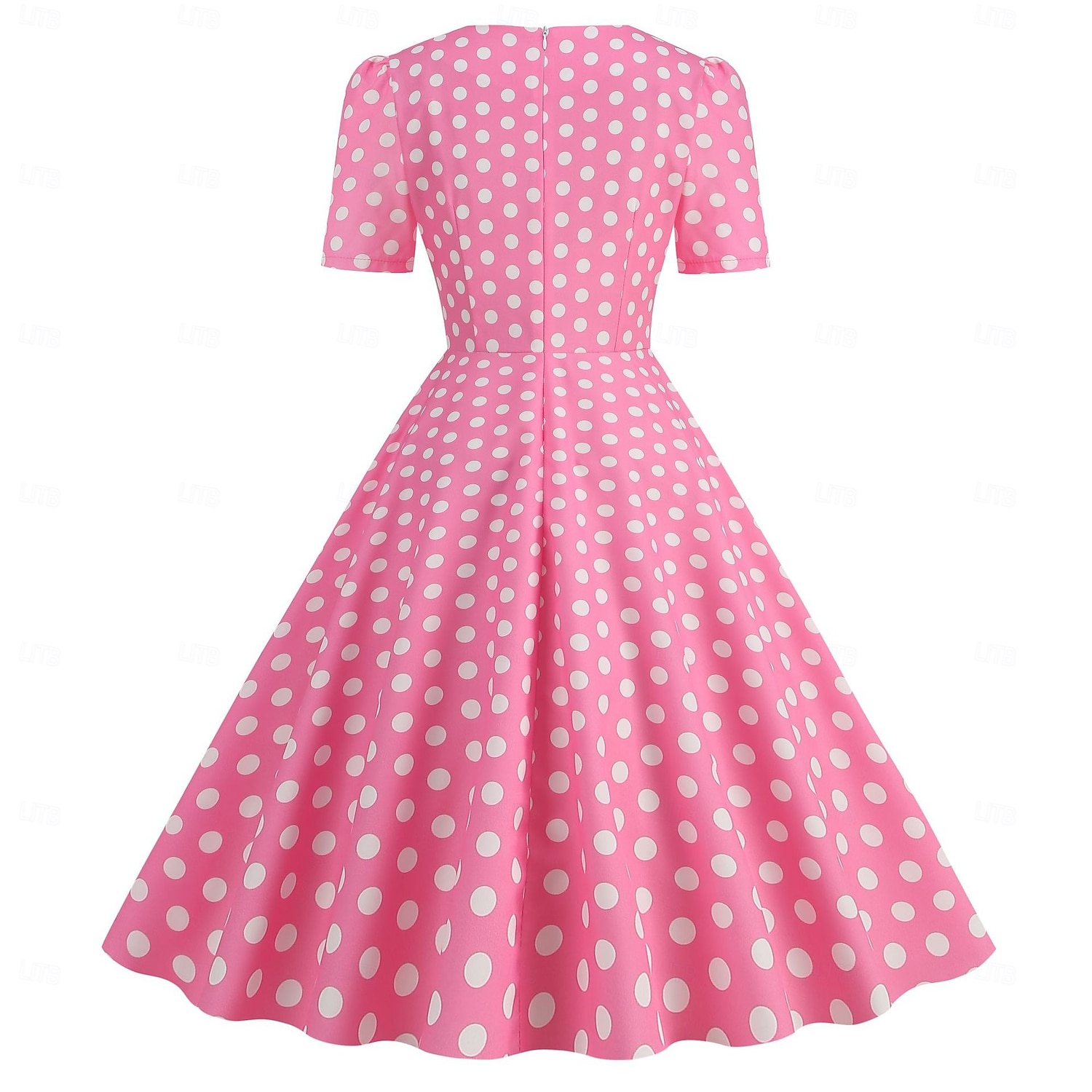 Retro 50. léta Rockabilly Ke kolenům Šaty Houpací šaty Flare šaty Kostkovaný Vzor gingham Puntíkované Dámské Karneval Plesová maškaráda Dovolená Na den Retro tematická párty Dospělí Šaty Jaro léto 2025 - $24.99 –P16