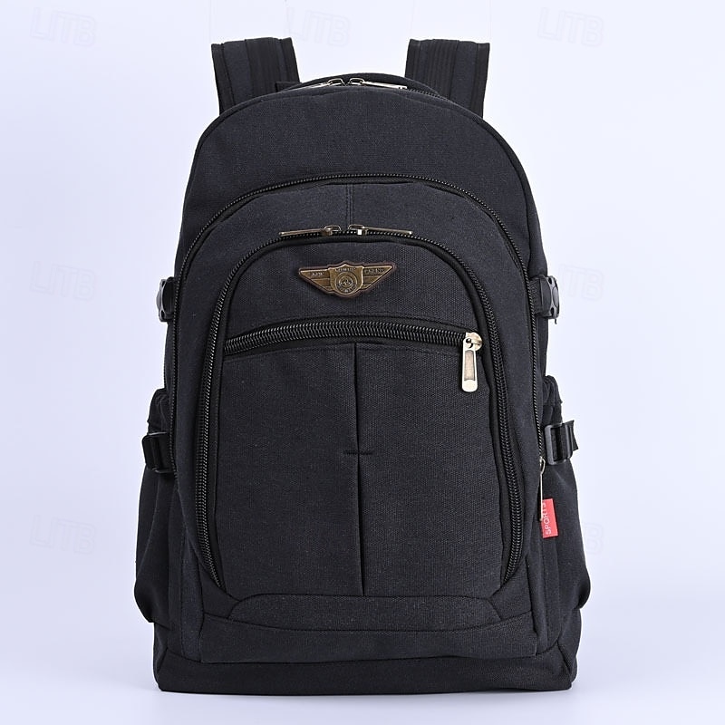 Herrryggsäck i vintage-canvas för resor och skola – stor ryggsäck i militärstil med flera fickor för utomhusbruk, vandring eller dagligt bruk 2025 - $29.99 –P7