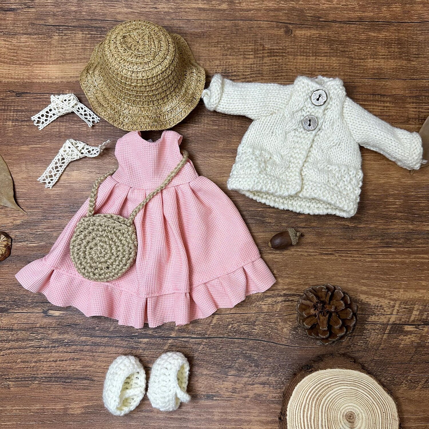 Bolsa de material para cambiar ropa de muñeca Waldorf, conjunto de personalidad, muñeca Waldorf hecha a mano para regalo de Navidad. 2025 - $36.99 –P2