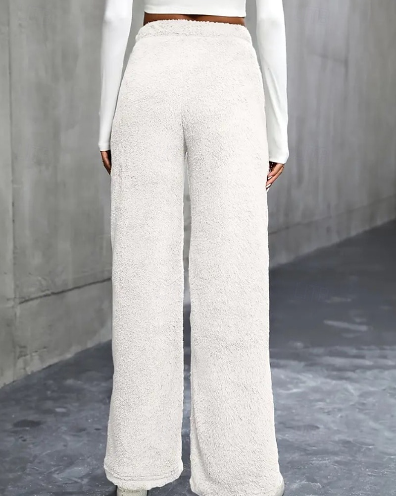 Per donna Gamba larga Pantaloni Eleganti Streetwear Casual Lunghezza intera Naturale Semplice Elastico in vita Confortevole Ferie Uscire Weekend Grigio Nero Bianco Cachi Autunno Vestibilità regolare del 2025 a $18.99 –P10