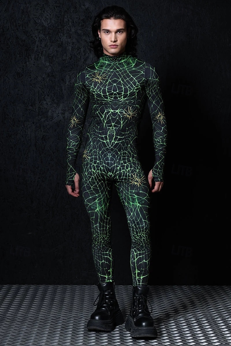 Combinaison en toile d'araignée pour Halloween, costumes de groupe pour couples, combinaison intégrale, costume effrayant pour hommes, femmes, garçons, enfants, adultes, performance, fête, club, de 2025 ? $29.99 –P3