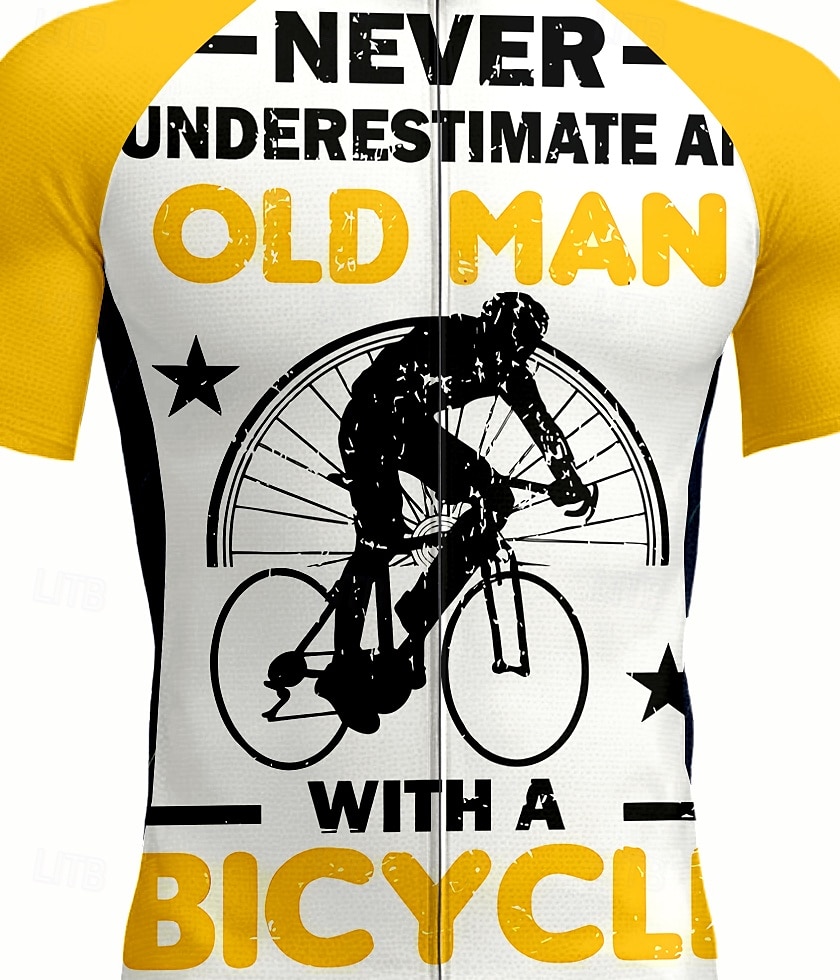 Homens Camisa para Ciclismo Manga Curta Moto Camisa / Roupas Para Esporte Blusas com 3 bolsos traseiros Resistente a UV Secagem Rápida Zíper Frontal Tiras Refletoras Amarelo Esportes Roupa de 2025 por $28.99 –P3