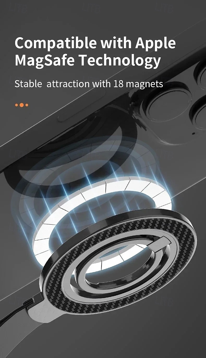 Magnetic Cell Phone Ring Holder Compatible with iPhone 15 13 14 15 Series MagSafe Removable Cell Phone Grip Kickstand 2025 - $16.99 –P7