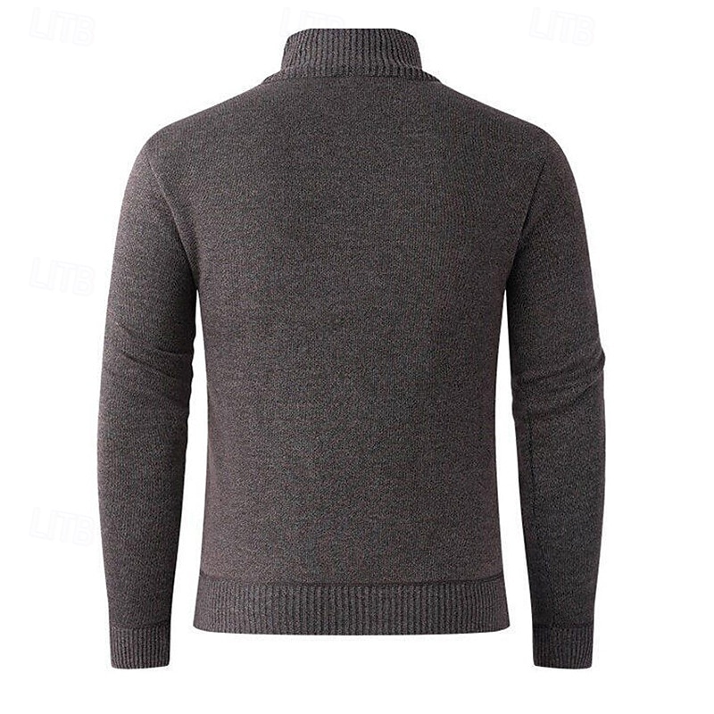 Homens Sueter Cardigan Suéter Cortado Suéter com zíper Suéter de malha Estriado Tricotar Tops regulares Tosão Tecido Colarinho Chinês Moda Clássico Férias Roupa Diária Roupa Outono Inverno Vermelho de 2025 por $24.99 –P15