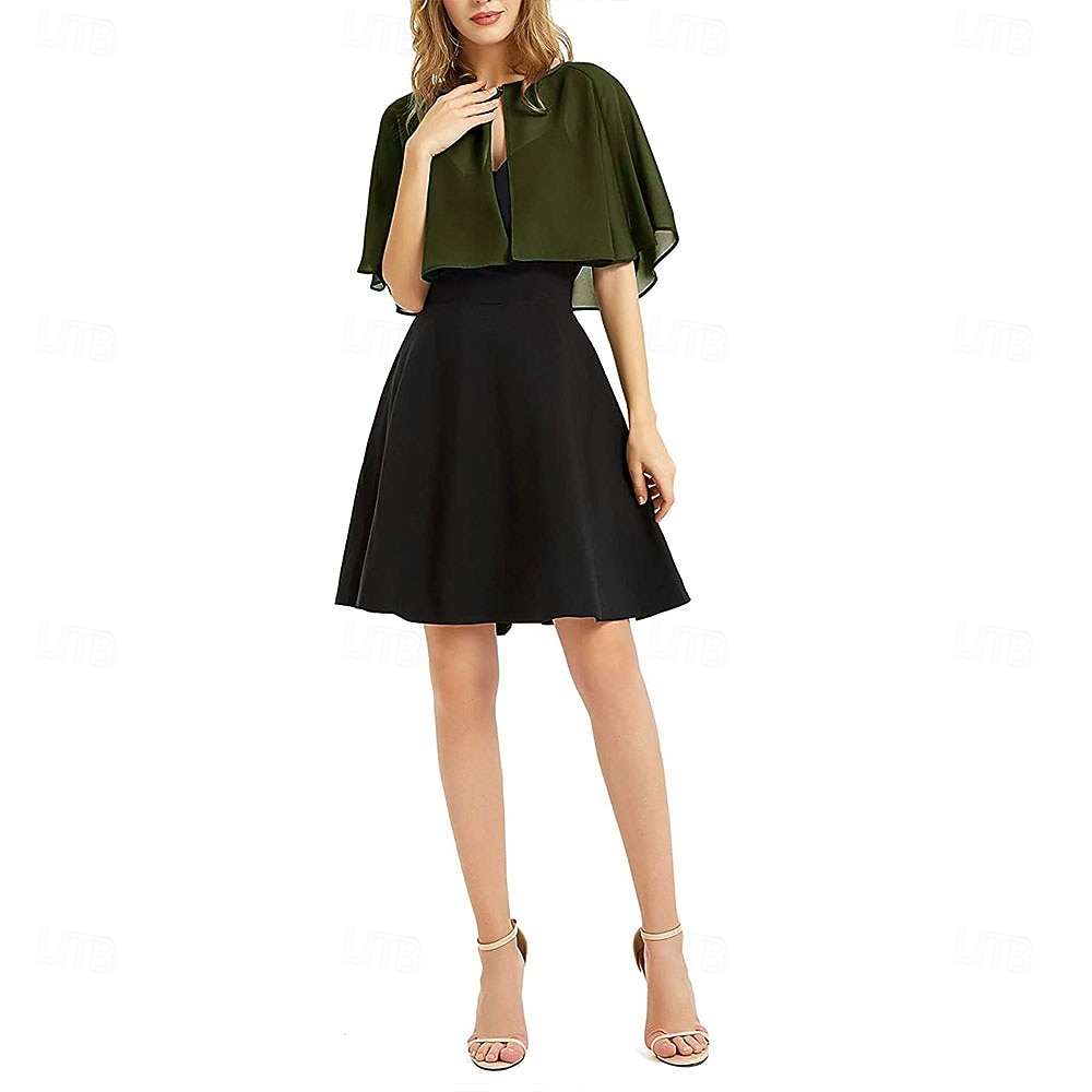 Women's Wrap Elegant Sun Protection Short Sleeve Chiffon Wedding Wraps With Pure Color For Wedding Summer 2026 - $16.49 –P8