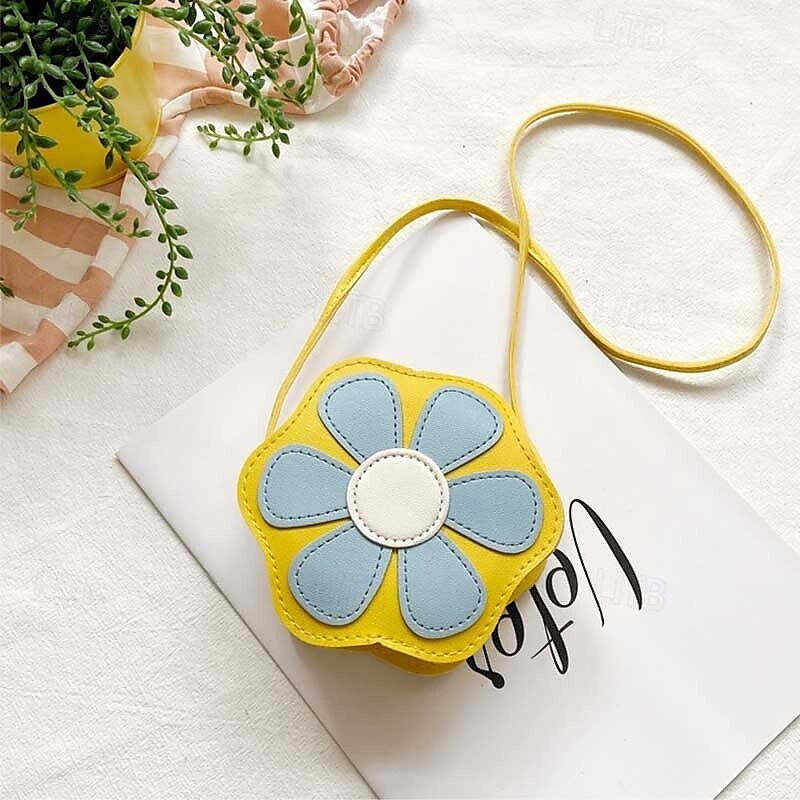 Mini axelväska med blommönster, söt axelväska i godisfärg för små flickor, snygg prinsessväska, liten myntväska med bedårande blommönster 2025 - $6.49 –P6