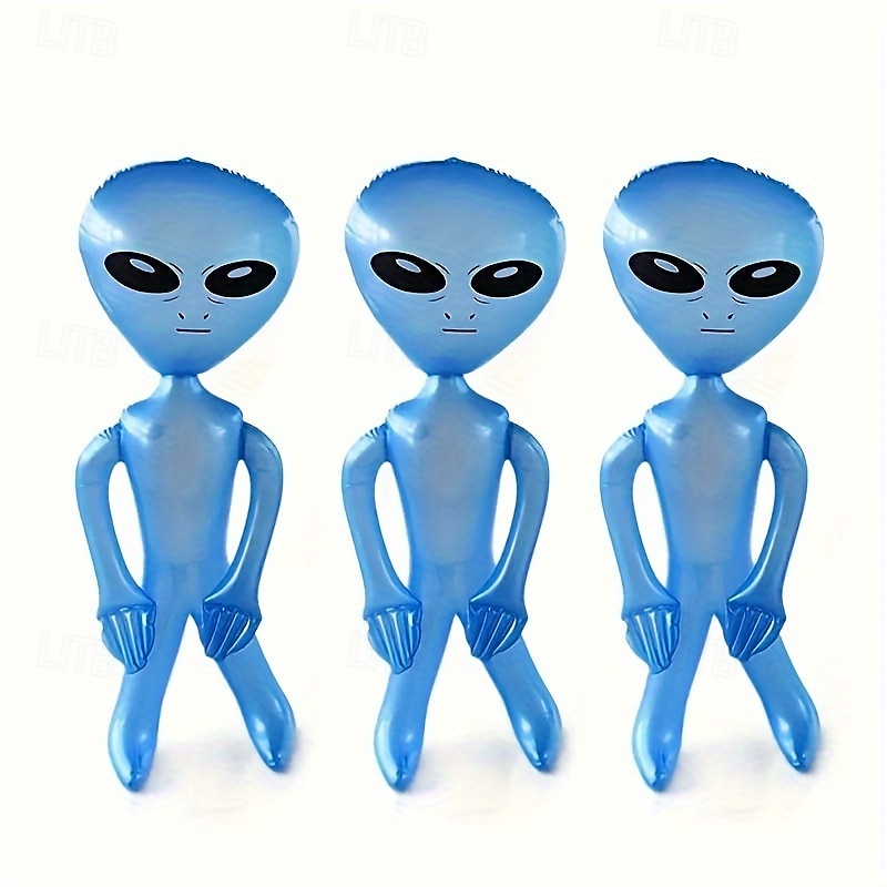 3 figuras inflables alienígenas coloridas para decoración festiva de Halloween con calabazas y telarañas. &Linternas de 85 cm/33,5 pulgadas: perfectas para celebraciones espeluznantes, de plástico 2025 - $27.99 –P10