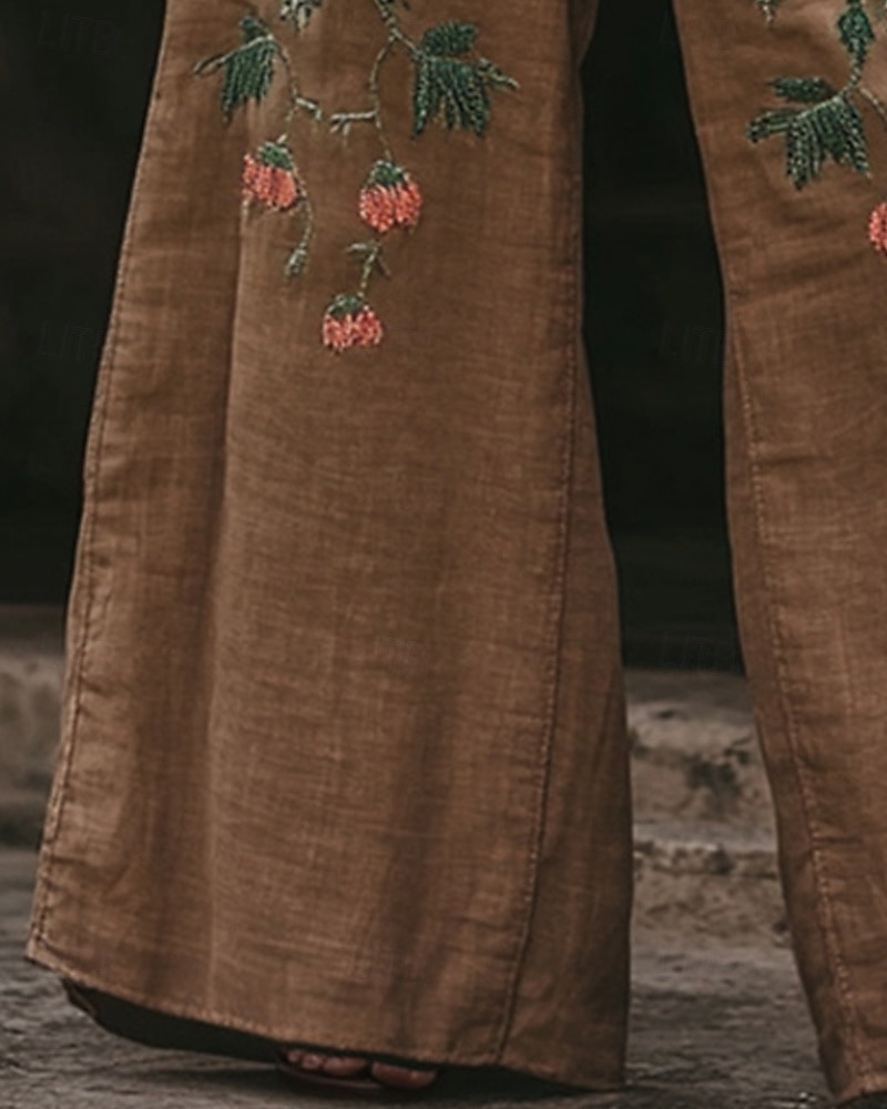 Per donna Gamba larga Pantaloni Pantaloni Palazzo Moda Boho Lunghezza intera Vita Alta Fiore Elastico in vita Coulisse Stampato Traspirabilità Confortevole Streetwear Abbigliamento quotidiano Uscire del 2025 a $32.99 –P3