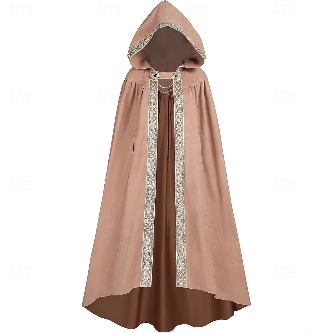 Retro Středověké Renesanční Pláštěnka Přehoz plášť s kapucí Upír Unisex Keltské Fantazie předvečer Všech svatých Karneval Výkon LARP Dospělí Přehoz Celý rok 2025 - $34.99 –P9