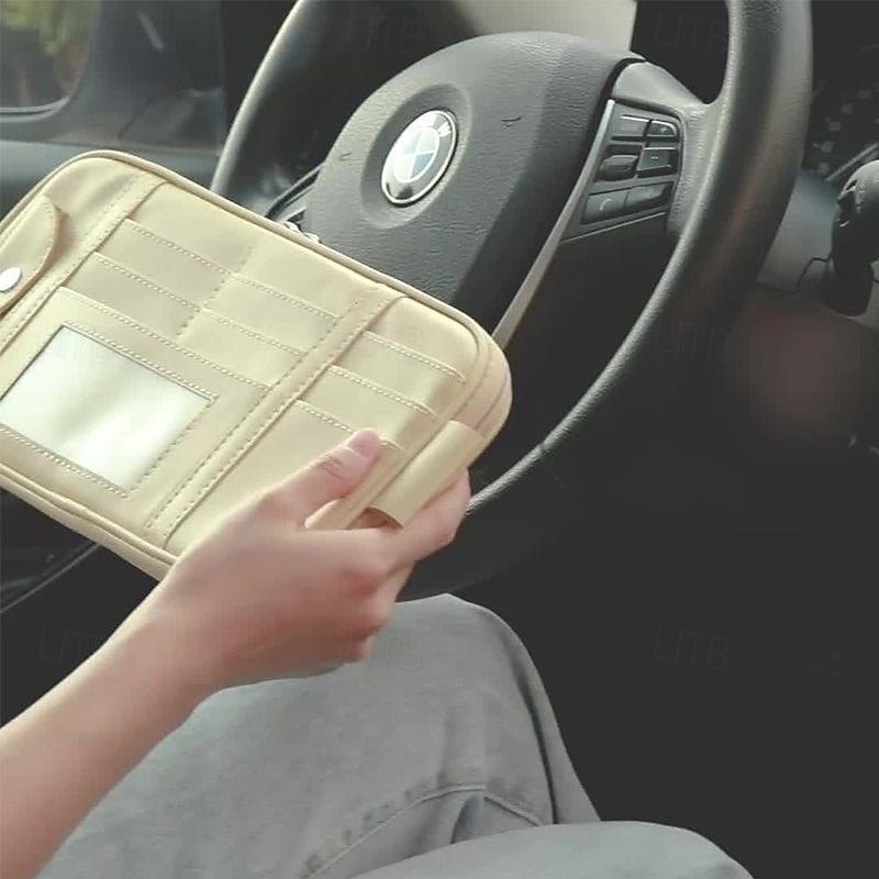Borsa portaoggetti per visiera parasole per auto, custodia multifunzionale per visiera parasole con porta carte, tasca porta documenti, passante per penna, custodia per CD per accessori interni auto del 2025 a $20.99 –P9