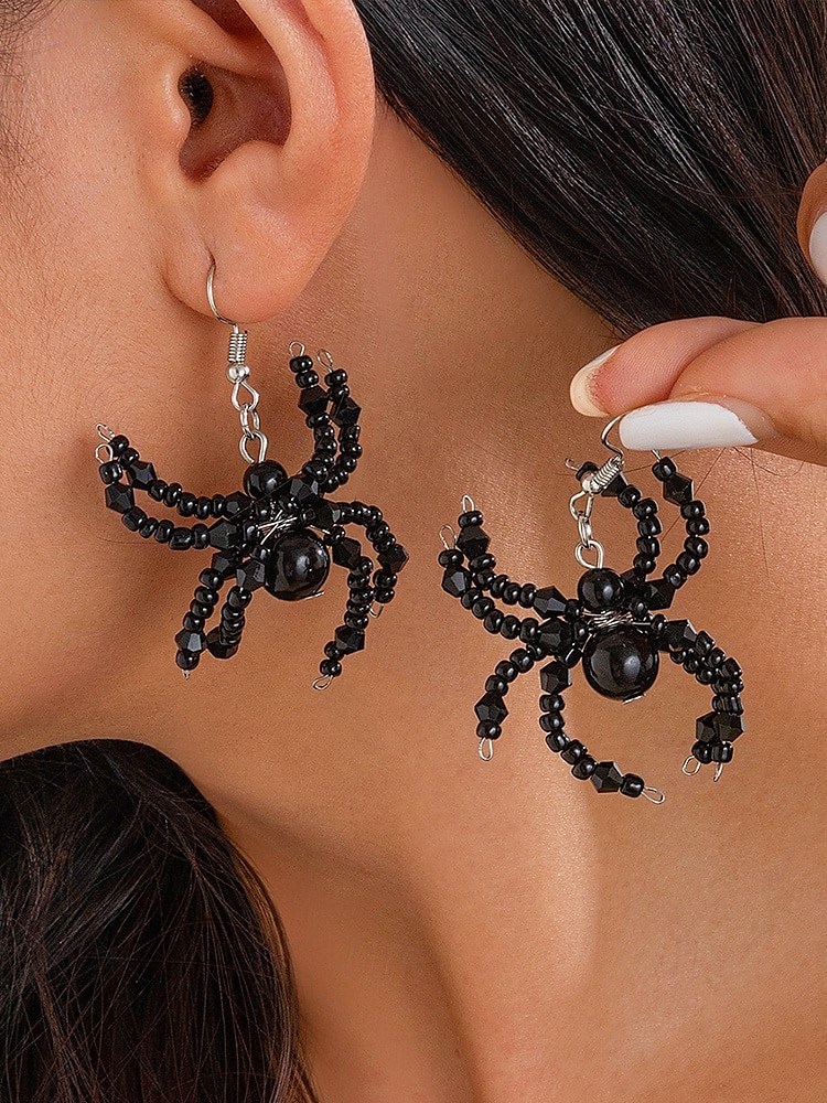 Conjunto de collar y pendientes de cuentas de araña de Halloween para mujer: joyería acrílica gótica de aleación negra y roja, accesorios de disfraz espeluznantes y adorables para fiestas y cosplay. 2025 - $18.99 –P6