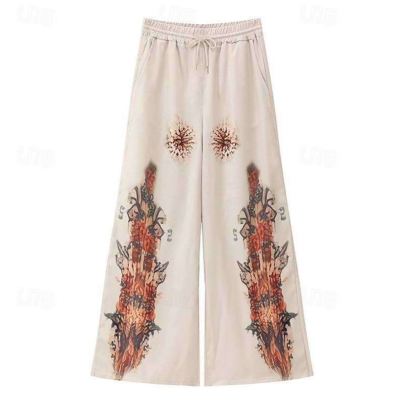 Per donna Pantaloni Pantaloni Palazzo Moda Boho Lunghezza intera Vita Alta Floreale Elastico in vita Comodo Confortevole Micro-elastico Streetwear Abbigliamento quotidiano Uscire Cachi Estate del 2025 a $17.99 –P4