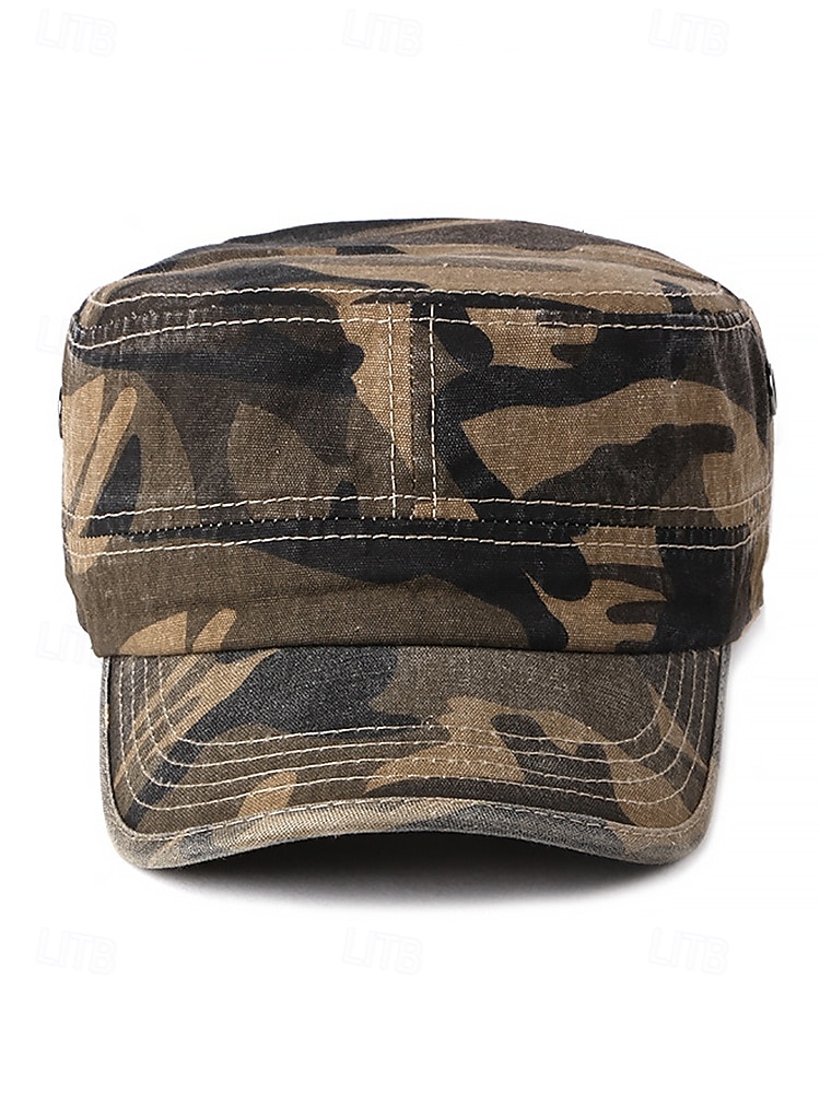 Militär-Kadettenmütze im Camouflage-Look für Herren – Baumwollkappe im Army-Stil mit verstellbarer Passform für Outdoor-Abenteuer und Streetwear 2025 - $14.99 –P3