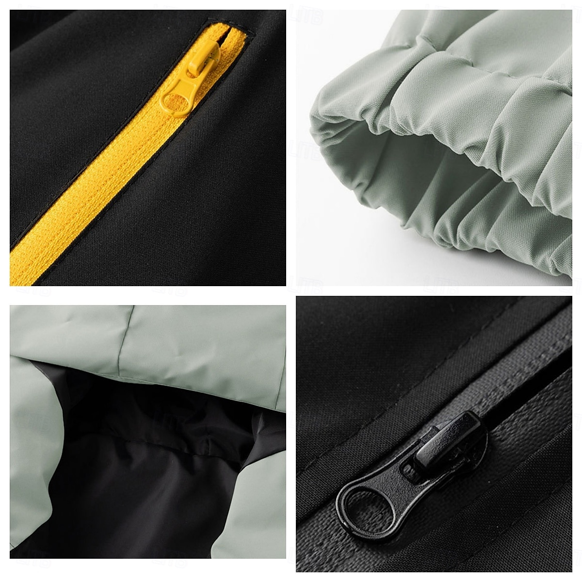 Herren Sport Jacke Regenmantel Wanderjacke Windjacke Outdoor Sport Wasserdicht Windjacke Reißverschluss Tasche Frühling Herbst Farbblock Mode Streetwear Mit Kapuze Regulär Hellgrün Dunkelgrün Khaki 2025 - $52.99 –P4