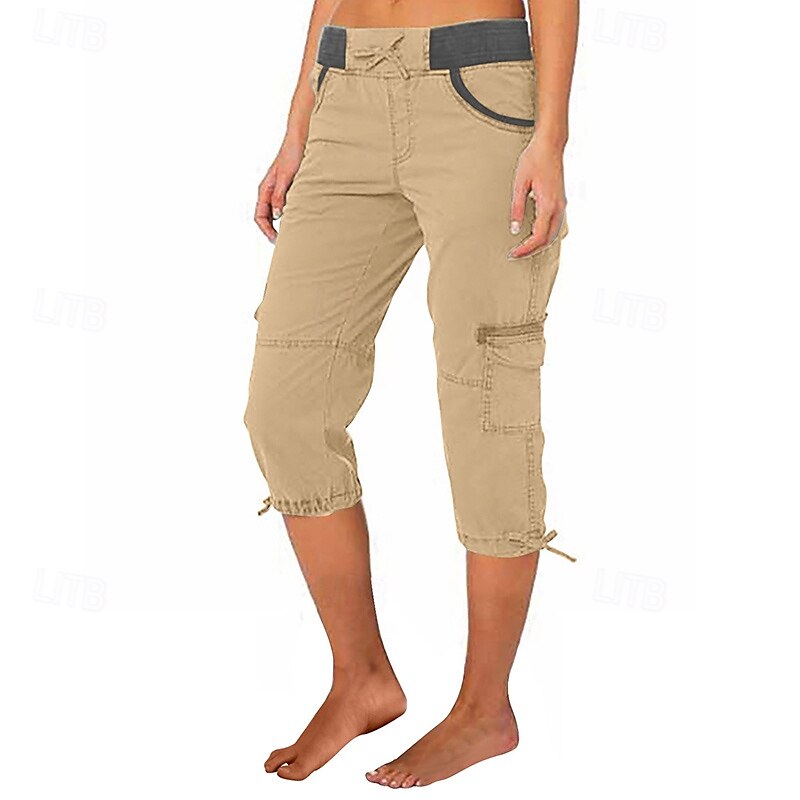 Femmes Pantalons Cargo Pantalons de randonnée Extérieur Coupe régulière Respirant Bas Avec Poches Noir Vert Véronèse Coton Camping / Randonnée Course S M L XL XXL de 2025 ? $22.99 –P11