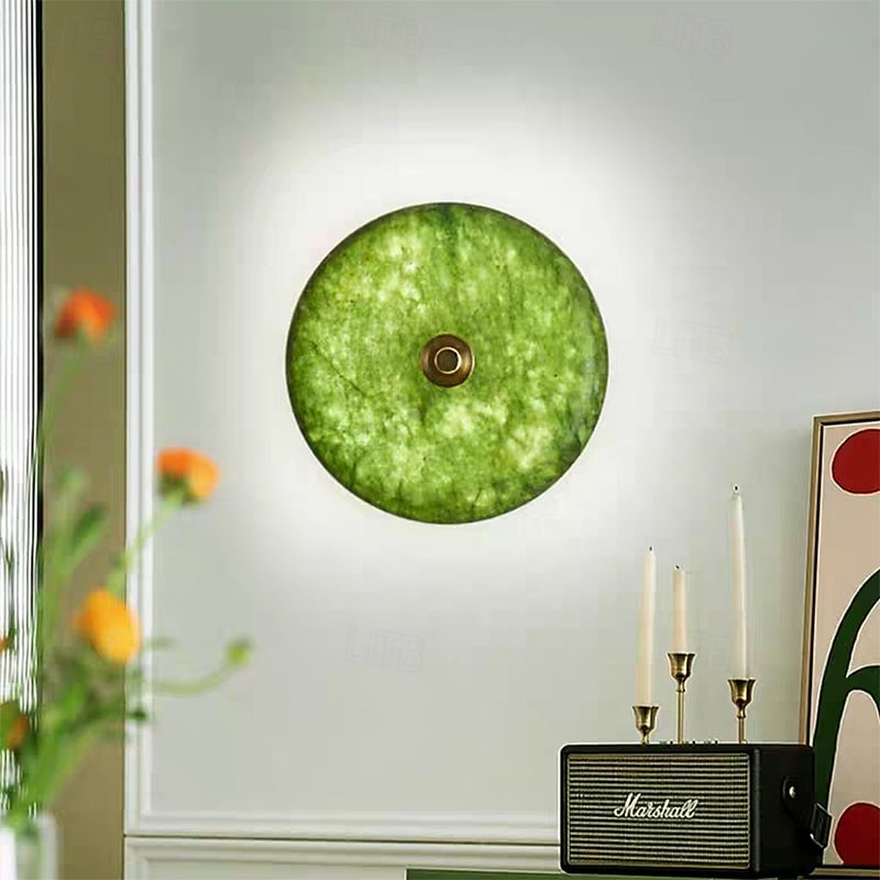 Aplique de pared de mármol, apliques de pared modernos, apliques de pared de estilo rústico con pantalla de vidrio transparente, apliques de pared para sala de estar, dormitorio, escalera, baño, 2025 - $187.99 –P10