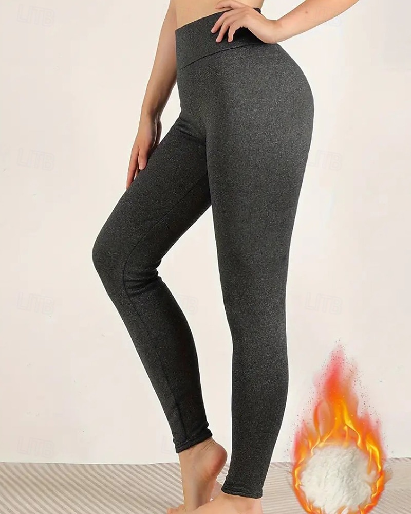 Per donna Pantaloni in Pile Pantaloni Eleganti Leggings Streetwear Casual Lunghezza intera Naturale Semplice Elastico in vita Calore Termico Comodo Vacanza Uscire Nero grigio Grigio Grigio chiaro del 2025 a $18.99 –P11