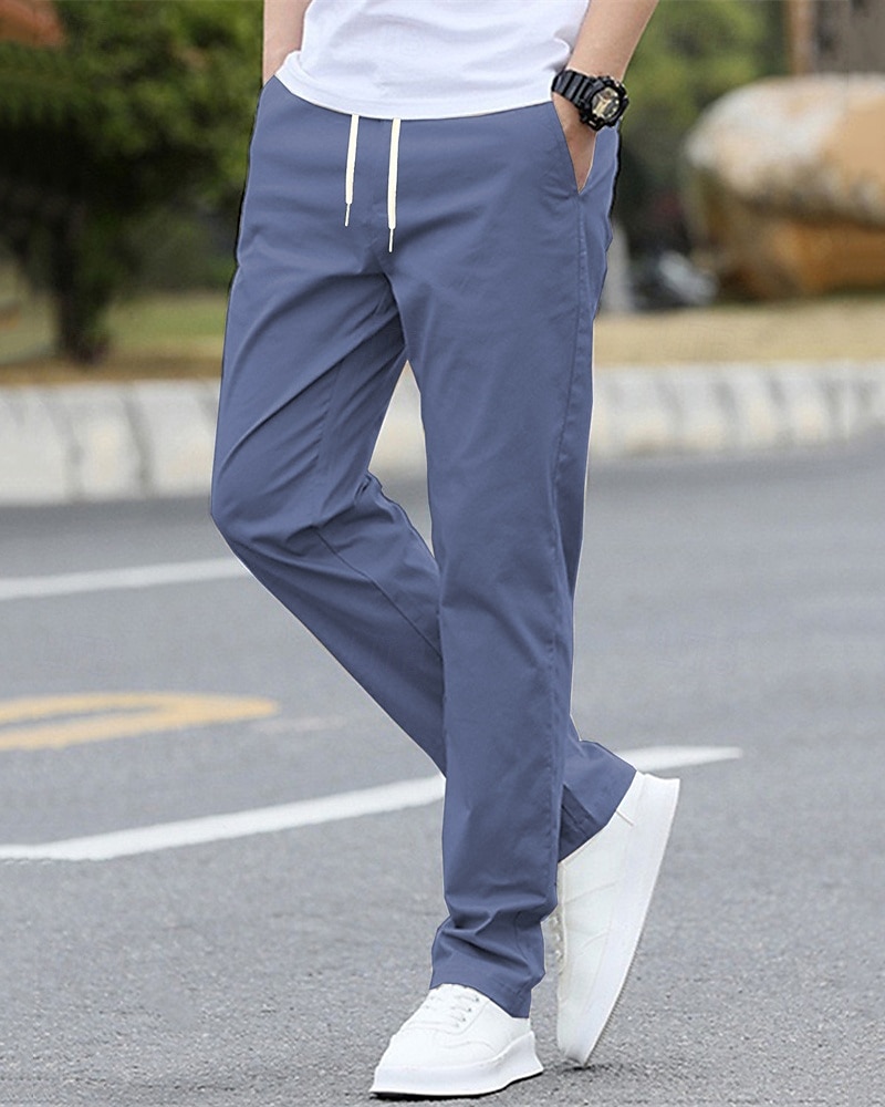 Per uomo Pantaloni Chinos Tasca Elastico in vita Coulisse Semplice Comodità Formale Feste Lavoro Moda Stile Classico Nero Verde chiaro Micro-elastico del 2025 a $17.99 –P5