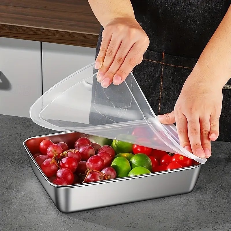 5-Piece Stainless Steel Food Storage Containers with Airtight Lids, Stackable Kitchen Organizer Set for Salad, Fruit, and Meal Prep, Refrigerator Safe, Freezer Friendly, Multipurpose Fresh-Keeping Bowls 2025 - $19.99 –P8