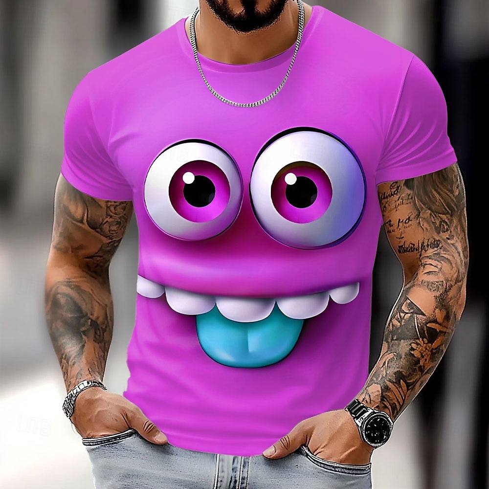 Męskie 3D Ludzka twarz Podkoszulek Krótki rękaw Podkoszulek Druk 3D Półgolf Koszula Przesadny Designerskie Impreza Ulica Codzienny Niebieski 2# Niebieski 1# Fioletowy Lato Wiosna Na każdy sezon Odzież 2025 - $18.99 –P2