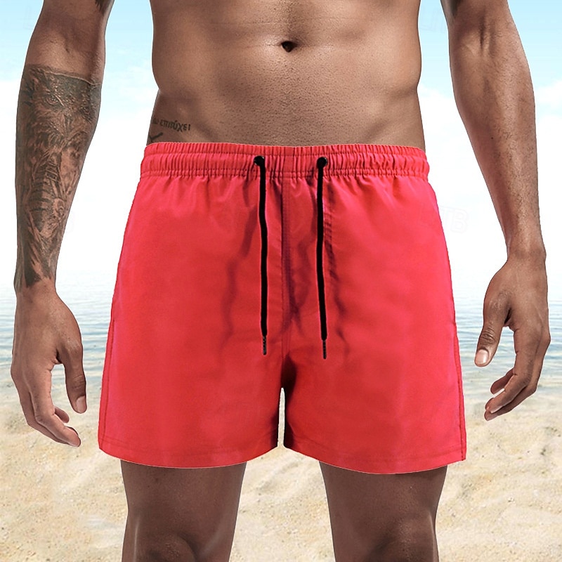 Homens Calção Justo de Natação Shorts de Natação Bermuda de Surf Tecido Secagem Rápida Respirável Cintura elástica Com Cordão Férias Praia Havaiana Casual Azul Lago Preto de 2025 por $13.99 –P10
