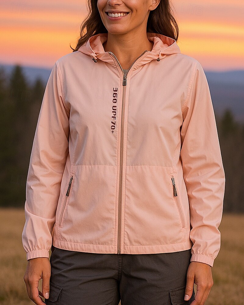 Damen Windjacke Wanderjacke Hardshelljacke Außen Sonnenschutz Schnelltrocknend Leicht Atmungsaktiv Wanderoutfits Wanderbekleidung Frühling Herbst Jacke Klettern Camping / Wandern / Höhlenforschung 2025 - $28.99 –P1