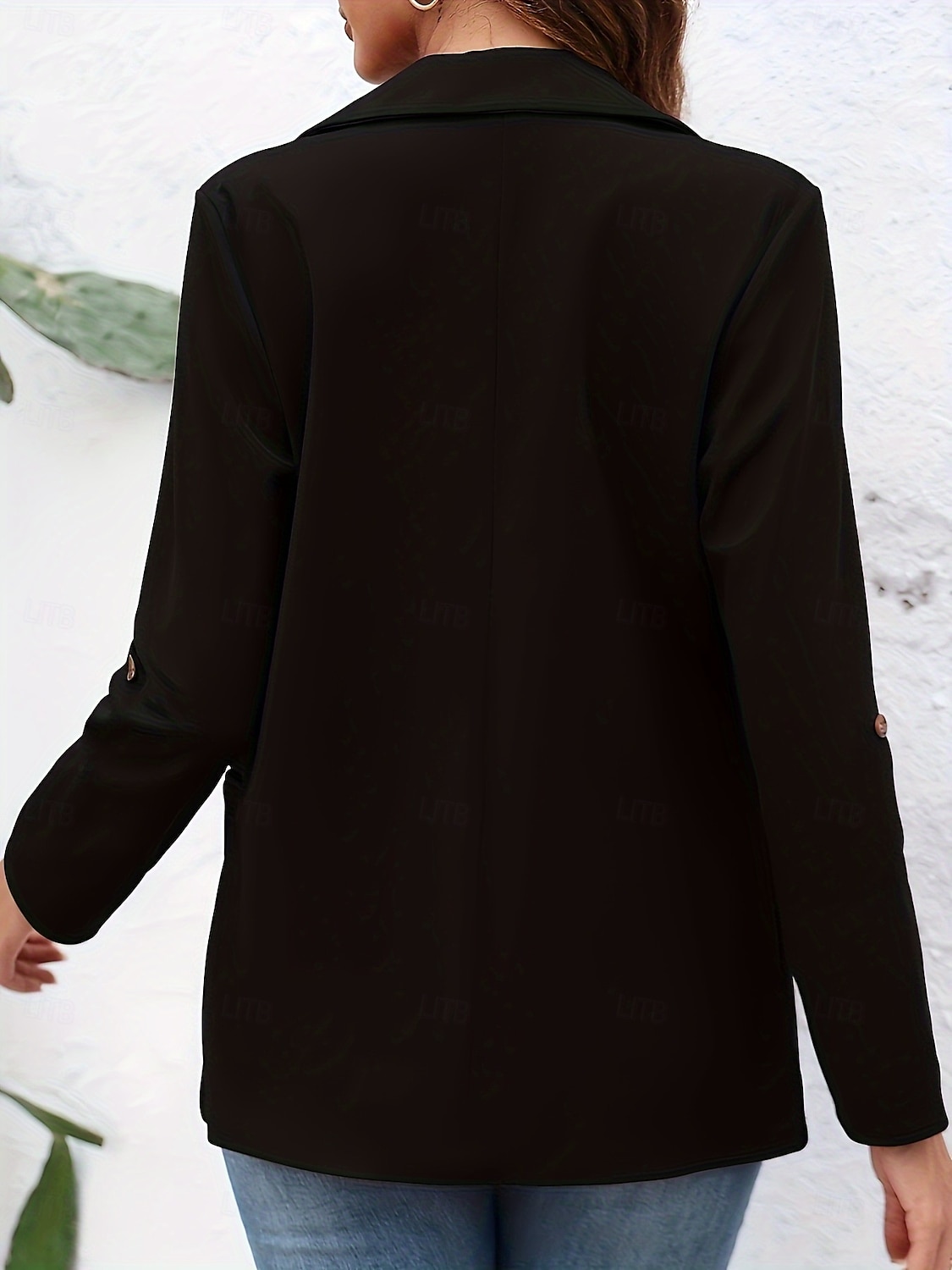 Damen Blazer Bequem Atmungsaktiv Knöpfe Mode Modern Einfach Arbeit Täglich Regulär Umlegekragen Normale Passform Langarm Oberbekleidung Schwarz Rote Burgunderrot Frühling Herbst 2025 - $31.99 –P12