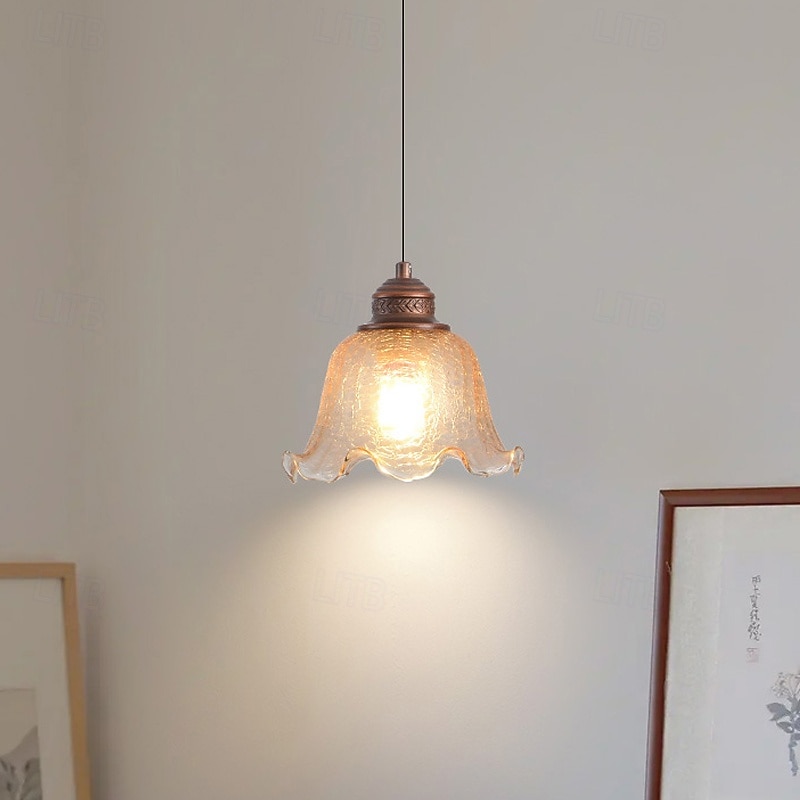 Klasické vintage závěsné světlo, materiál kov/sklo, výška 20 cm, teplé bílé/bílé světlo, e26/e27, nastavitelný řetízek 2026 - $102.99 –P1