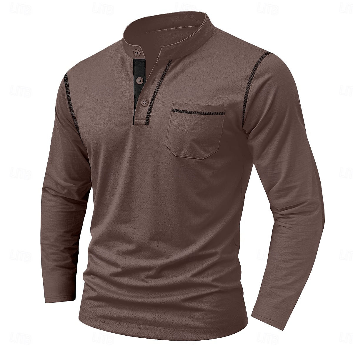 Per uomo Maglia Henley Maglietta Manica Lunga Tinta unica Semplice Tinta unita Moda Designer Casual Tasca Bottoni Henley All'aperto Casuale Quotidiano Estate Autunno Inverno Grigio scuro Nero Bianco del 2025 a $20.99 –P12
