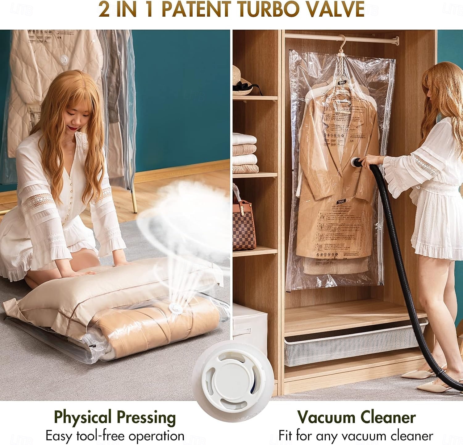 Κρεμαστές σακούλες στεγανοποίησης κενού αέρος taili, τσάντα εξοικονόμησης χώρου για ρούχα, κοστούμια και σακάκια, οργανωτές ντουλαπιών, ταξίδια, χειροκίνητες ή ηλεκτρικές (χωρίς αντλία αέρα) 2025 - $41.19 –P4