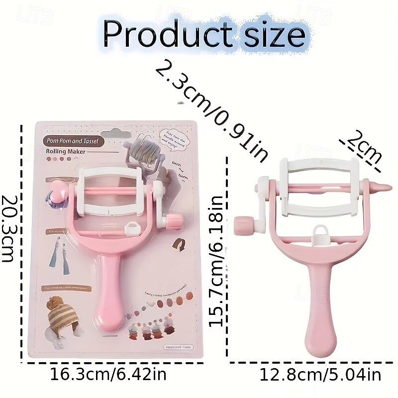 rosafarbener Mini-Quastenmacher, handgeführtes Bommel-Webwerkzeug, Quasten-Bastelmaschine für selbstgemachten Schmuck und Heimdekor, einfach zu verwenden 2025 - $55.99 –P8