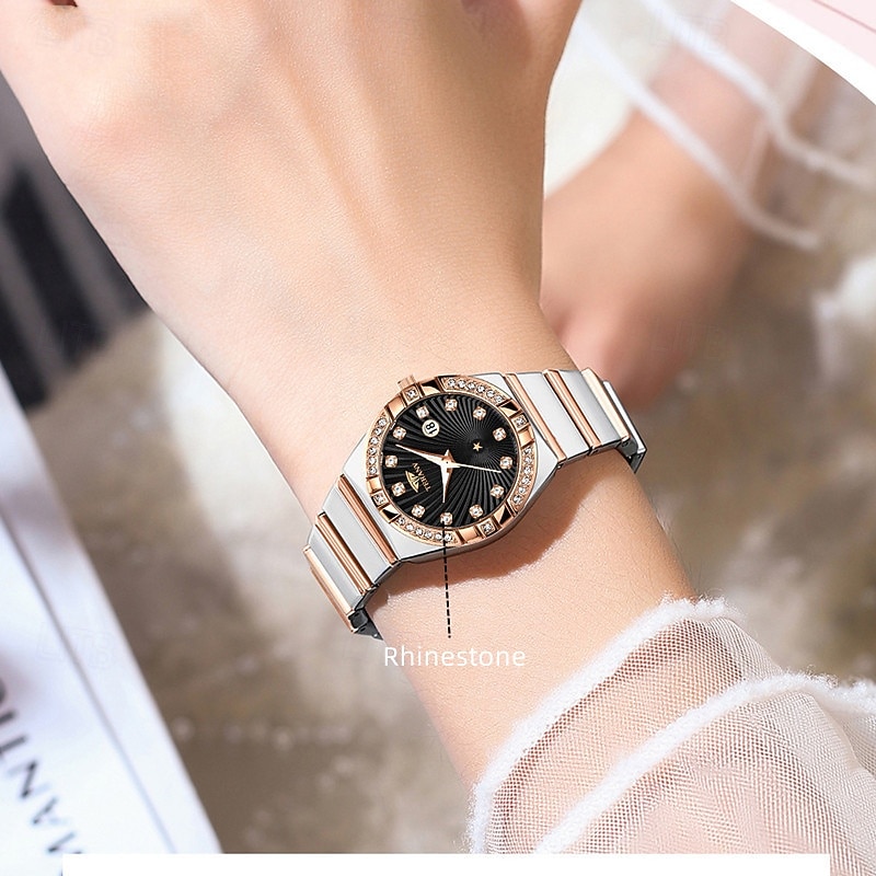 Uusi tyylikäs naisten ruusukultakotelo kvartsikello ipx7 vedenkestävyys ja luminous kalenterinäyttö rannekello arkielämään matkalle ystävänpäivälahja naisille 2026 - $16.99 –P11