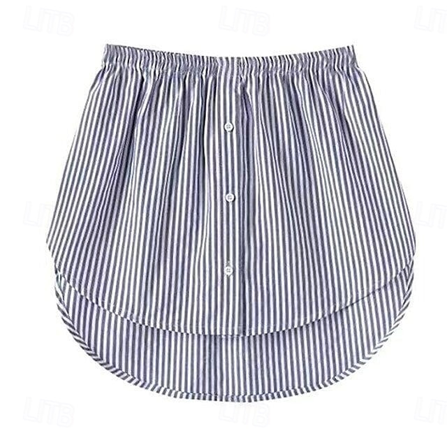 extensor de camisa versátil em camadas saia com bainha falsa para mulheres xadrez meia saia cobertura inferior para moletons blusas com capuz look casual chique de 2025 por $14.49 –P7