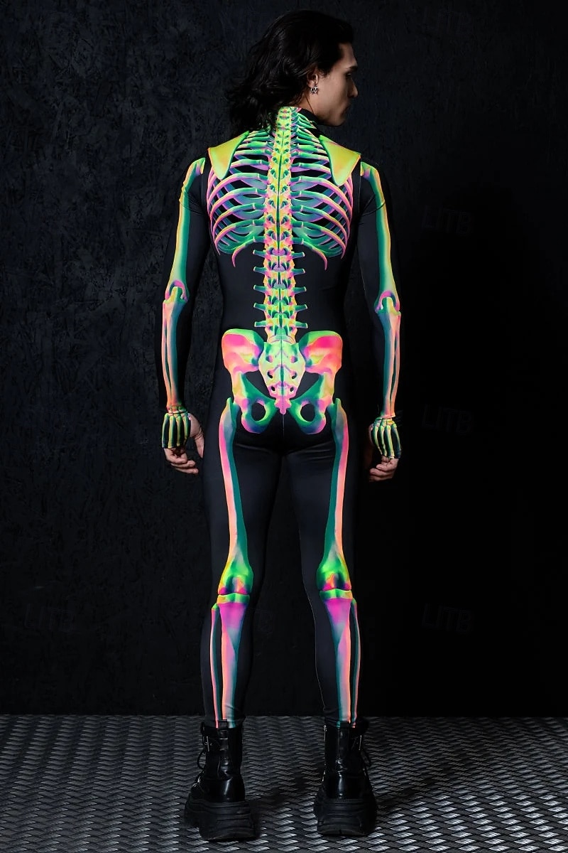 koponya csontváz test halloween csoportos páros jelmezek teljes testes macskaruha ijesztő jelmez férfi női fiú gyermek felnőttek előadás buli klub halloween karnevál halottak napja könnyű 2025 - $29.99 –P4