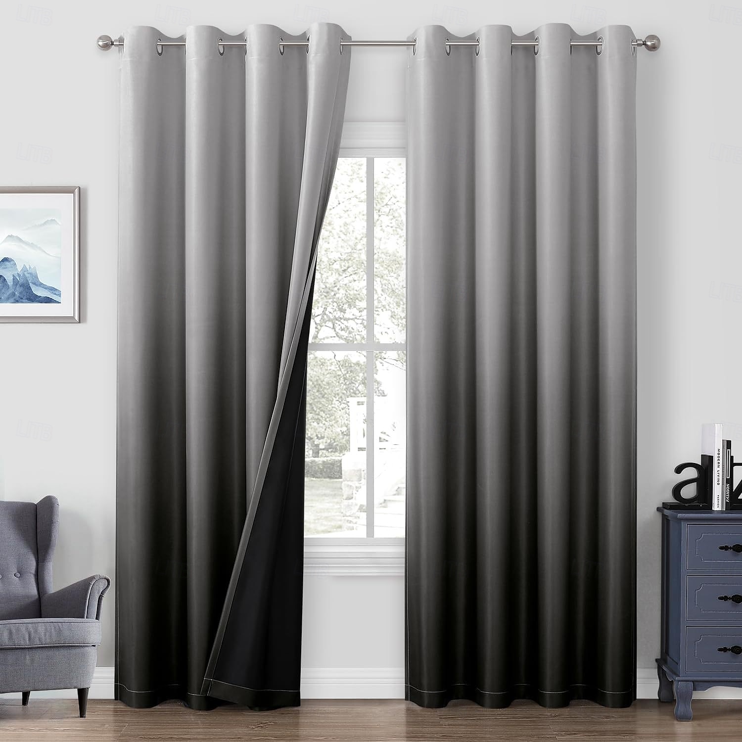 Cortinas 2025 nuevas cortinas opacas impresas en 3D con bloqueo total de luz, cortinas recubiertas con diseños gráficos únicos, paneles de ventana modernos para dormitorio o sala de estar 2025 - $87.99 –P15
