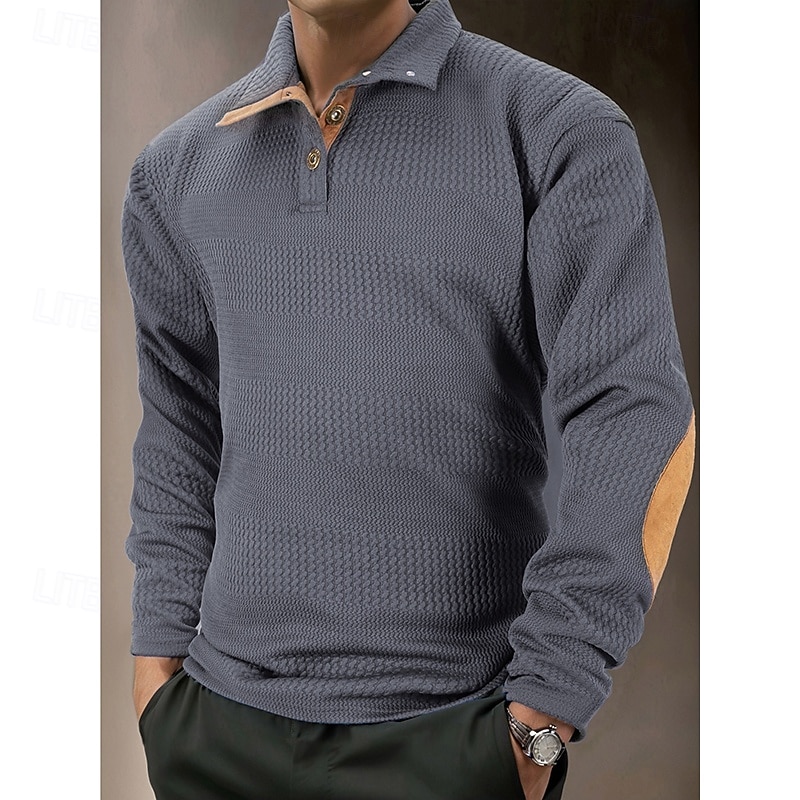 Hombre Sudadera con capucha y botones Negro Blanco Azul Piscina Caqui Gris Diseño Plano Con Texturas Trabajo Casual Diario Ropa de calle Fresco Casual Otoño invierno Ropa Sudaderas con capucha 2025 - $23.99 –P1