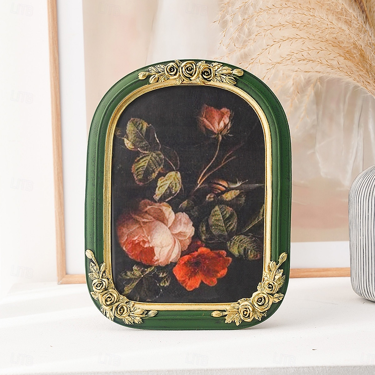Resin Ghost Reading Rose Arched Desktop Decorative Photo Frame, Home Decor Figurine for Bedroom, Study, Office Desk, Photo Display, and Photography Props 2025 - $20.99 –P3