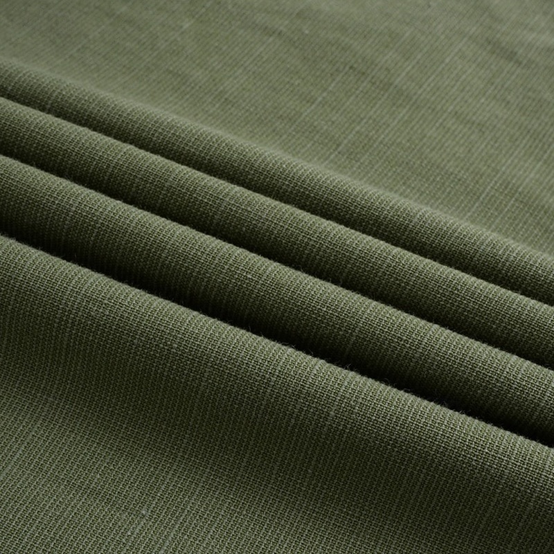 Voor heren Overhemd Linnen overhemd Zomer overhemd Strand hemd Effen Kleur Vakantie Casual Zwart Wit Groen Khaki Lange mouw V-hals Alle seizoenen Kleding Standaard 2026 - $7.99 –P8