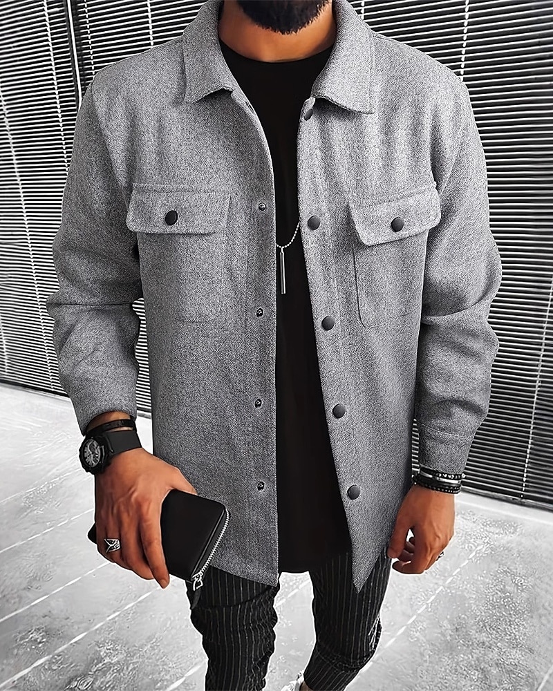 Homme Veste Légère Chemise Veste Veste Décontractée Chemise Vacances Quotidien Respirant Avec Poches Printemps Automne Uni Mode Classique Revers Régulier Noir bleu marine Kaki Gris Claire Vert de 2025 ? $27.99 –P10