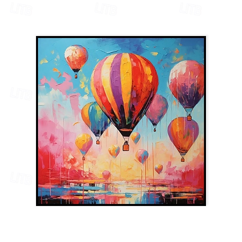 käsintehty öljymaalaus kankaalle seinälle koristelu moderni abstrakti kuumailmapallomaisema kodin sisustukseen venytetty kehys roikkuu maalaus/rullattu kehyksetön venyttämätön maalaus 2026 - $49.99 –P1