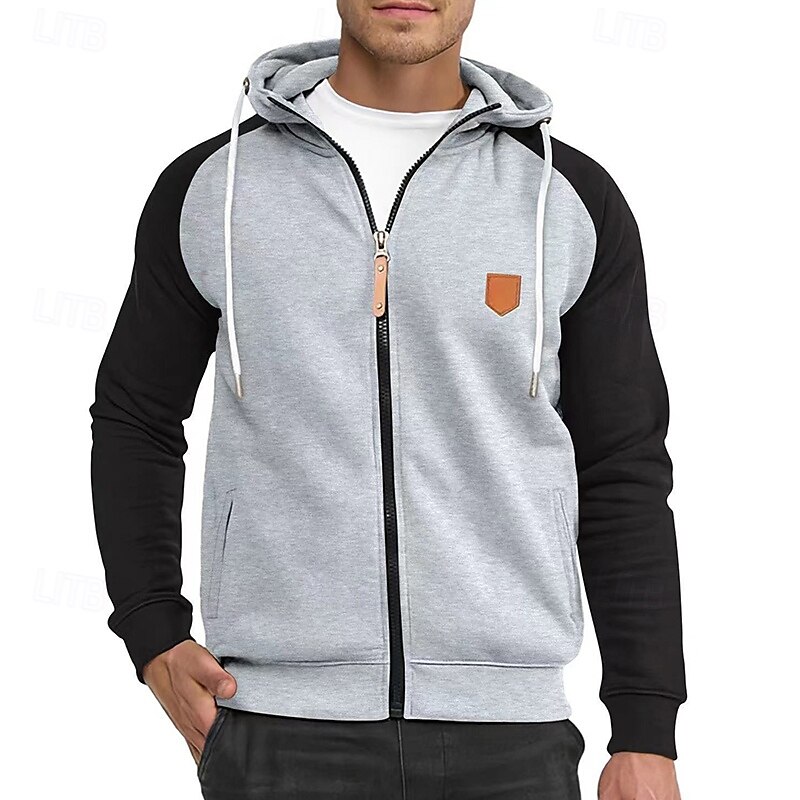 Bărbați Hanorac cu Glugă Hanorac cu fermoar complet Hanorac din lână Negru Bleumarin Cămilă Gri Deschis Gri Închis Capișon Simplu Peteci Bloc de Culoare Sporturi & Exterior Casual Zilnic Șic Strad 2025 - $25.99 –P3