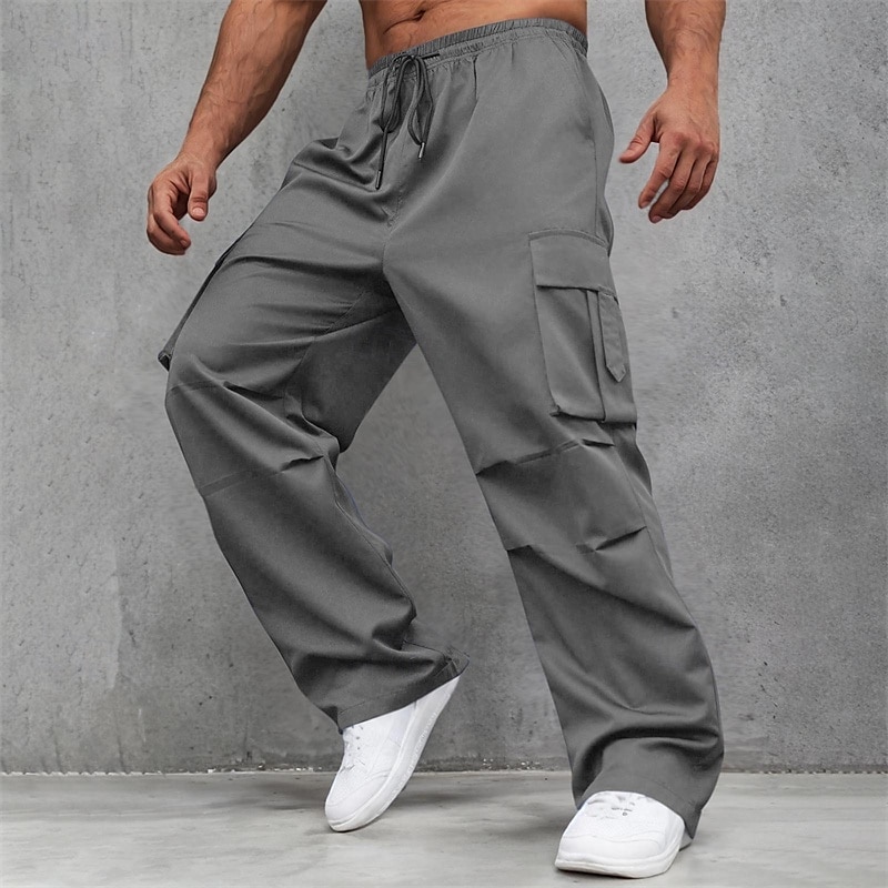 Bărbați Pantaloni Cargo Pantaloni Talie elastică Cordon Multi Buzunare Simplu Purtabil În aer liber Zilnic Camping și drumeții Modă Clasic Maro Închis Negru 2025 - $25.99 –P4