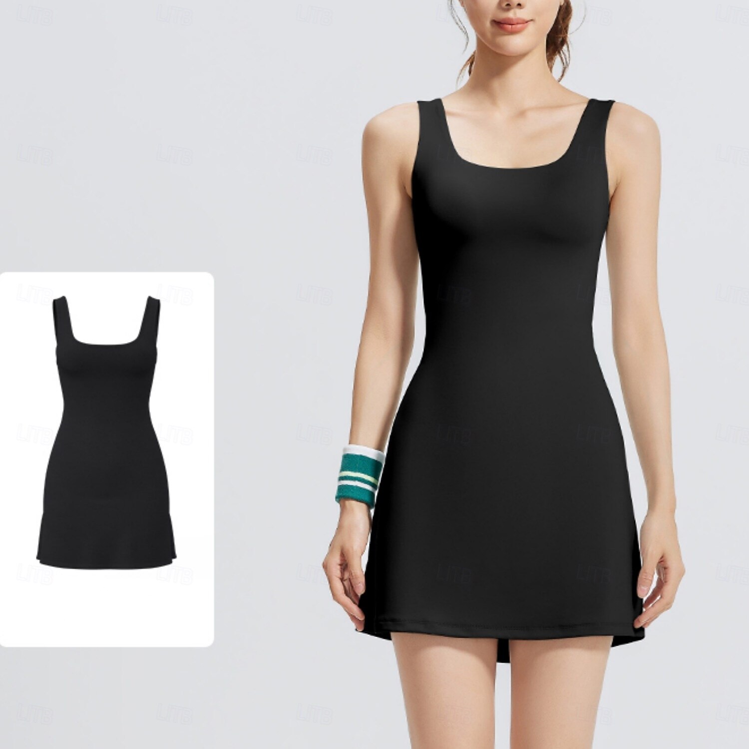 Női Egyszínű Teniszruha Teniszszoknyák rövidnadrággal 1 darab Ujjatlan Sportos Csökkenti a kopást Rugalmas Profesionalni Tenisz Futás Fitnesz Pántos U-alakú Szoknyák Ruhák Fekete Fehér Szürke Spandex 2025 - $35.99 –P14