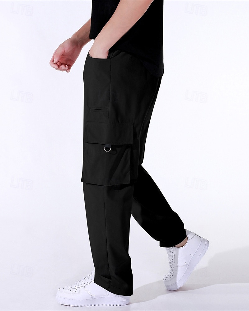 Per uomo Pantaloni Cargo Pantaloni Elastico in vita Coulisse Multi-tasche Semplice Mimetico Indossabile All'aperto Quotidiano Campeggio & Escursionismo Moda Classico Nero Verde militare del 2025 a $18.99 –P2