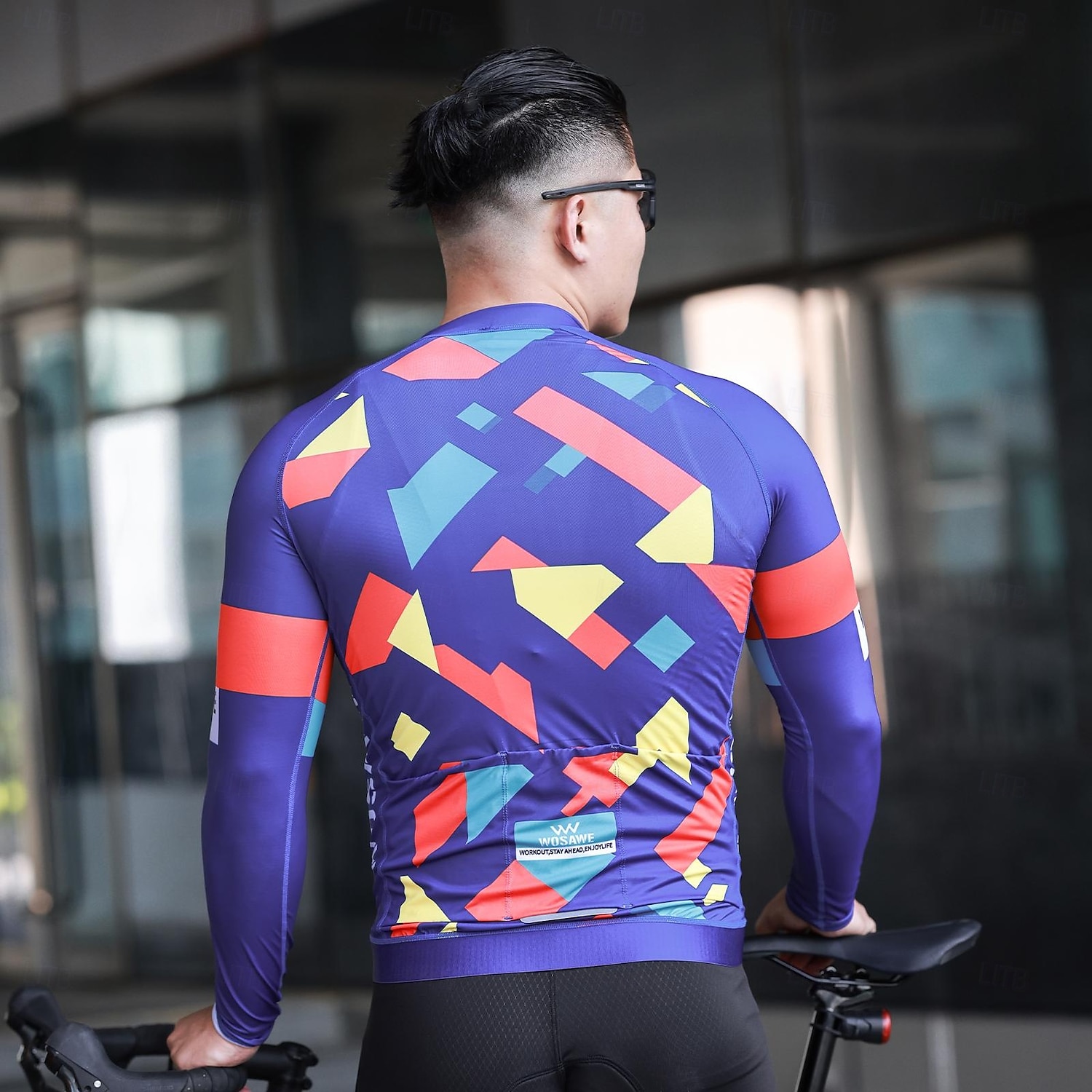 WOSAWE Spring Summer Men's Cycling Long Sleeve Quick Dry Breathable Printed Top Road Cycling Jersey Jacket BD270 2025 - $42.99 –P7