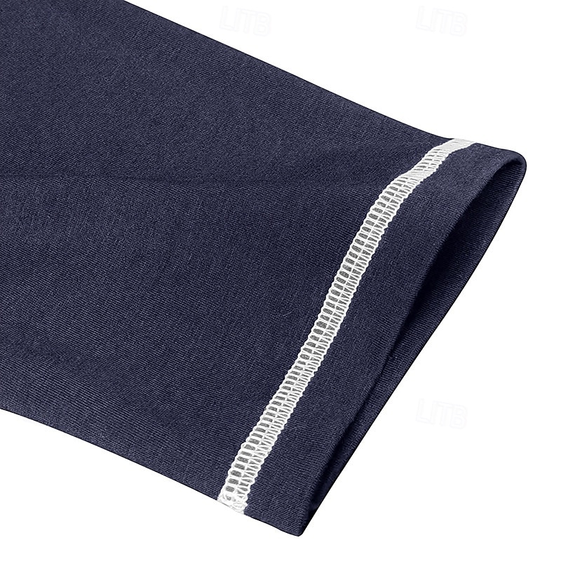 Men's T Shirt Henley Shirt Henley Top Long Sleeve Solid Color Vintage Casual Contrast Stitching Henley Outdoor Causal Casual Spring Fall Spring &  Fall Black White Gray Henley T-Shirt 2025 - $22.99 –P12