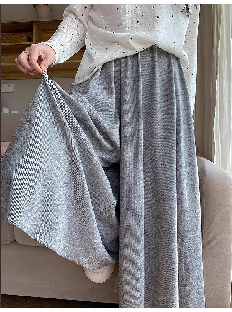 Femmes Jambe large Chinos Occasionnel Longueur mollet Naturel Uni in in france they say Pontalon wide leg Confortable Respirabilité Décontracté Quotidien Noir gris foncé Kaki Gris Clair Printemps de 2025 ? $18.99 –P8
