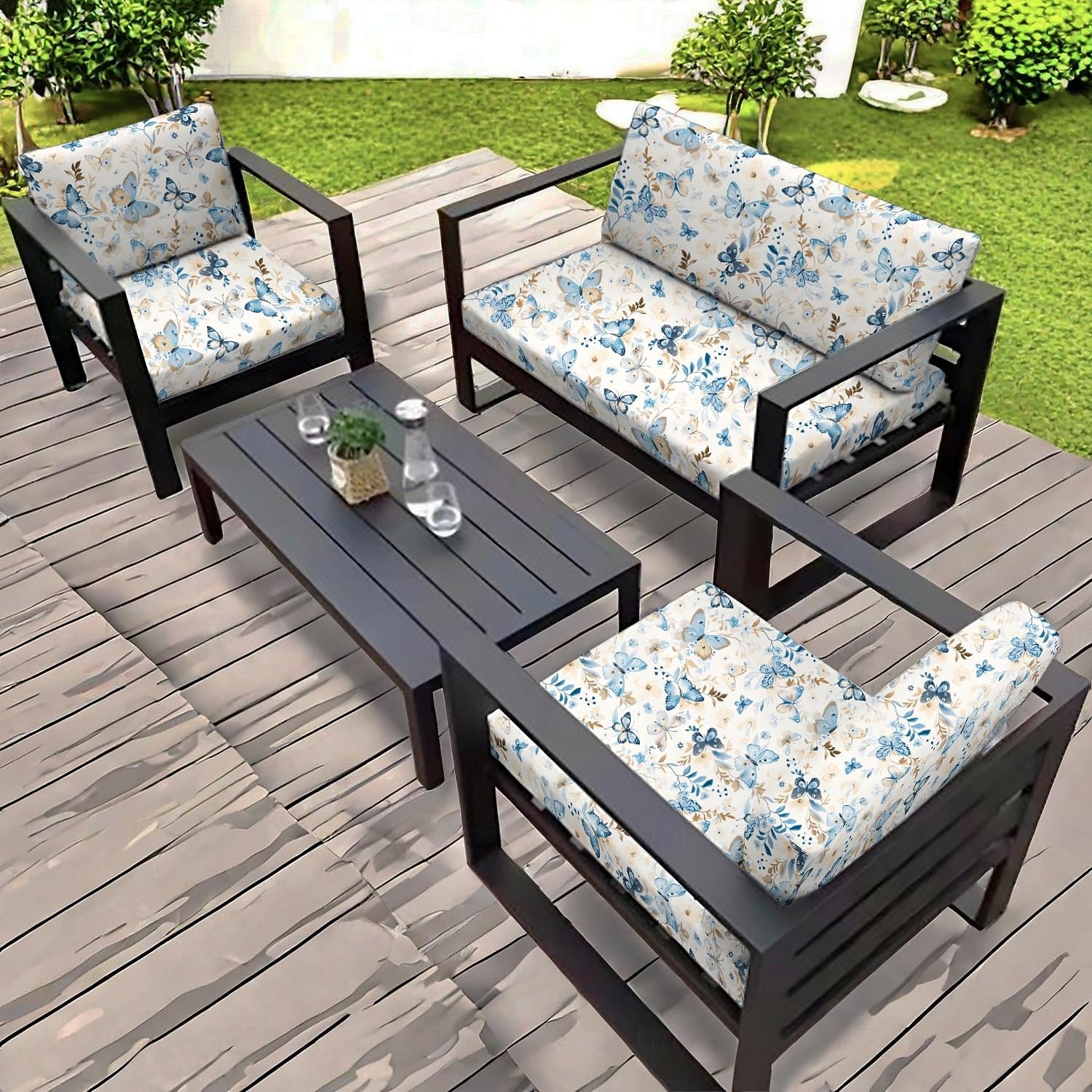 capa de almofada para assento externo para pátio com fio floral tingido em microfibra de 2025 por $23.99 –P1