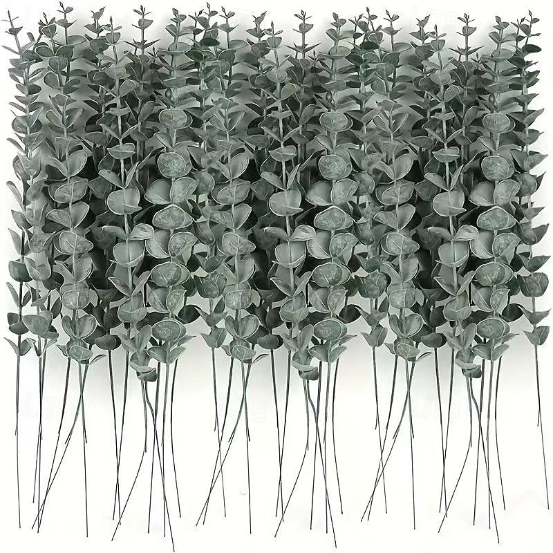 50 пучков искусственных стеблей эвкалипта, реалистичная искусственная зелень для свадебных букетов, центральных композиций, декора дома и офиса, уличных композиций, украшений для вечеринок и 2025 - $14.49 –P9